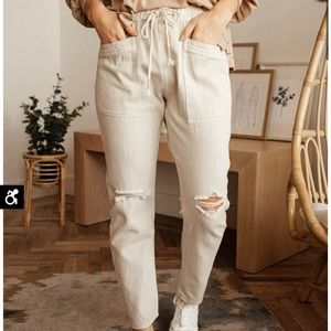 NWT Bohme Distressed Khaki Joggers